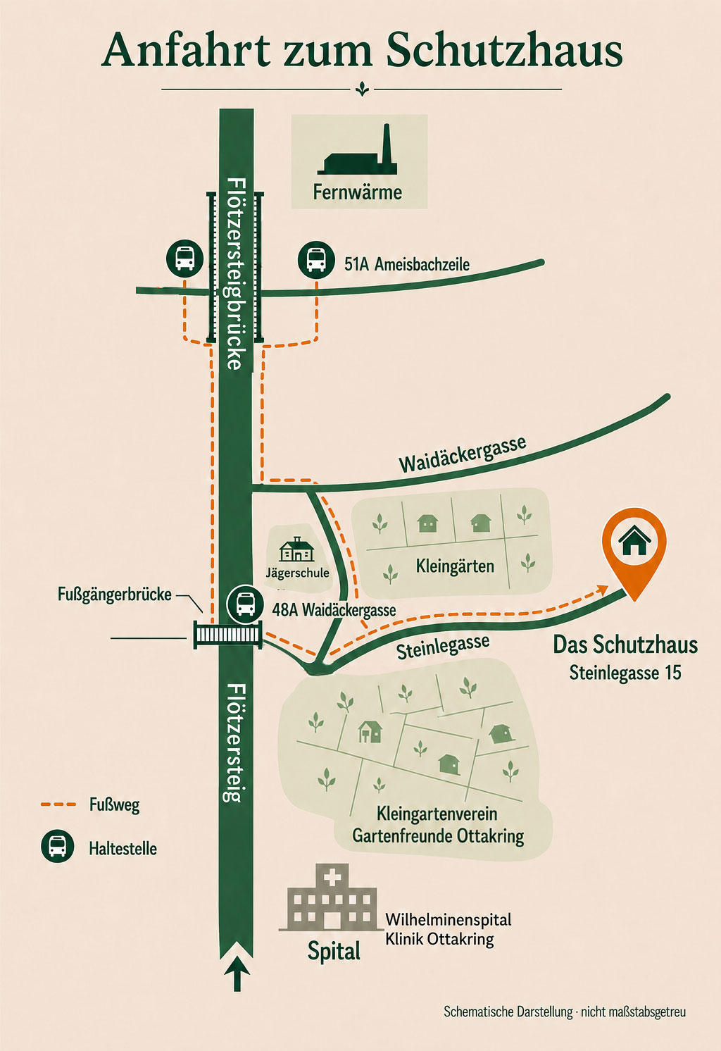 Schematischer Anfahrtsplan zum Schutzhaus